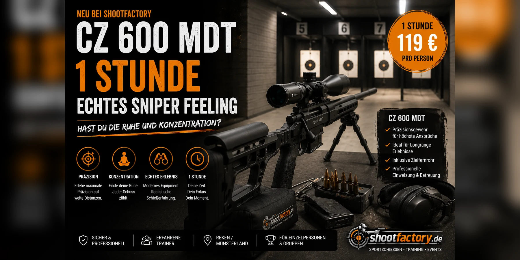 CZ 600 MDT Sniper Kurs bei Shootfactory